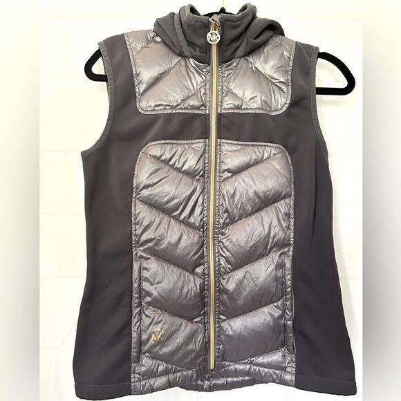 MICHAEL Michael Kors Jackets & Blazers - MICHAEL Michael Kors Goose Down Hooded Vest- Gray/ Size S